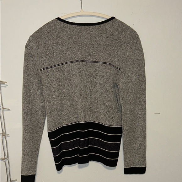 Emma James Gray and Black Cardigan Sweater - Picture 3 of 3